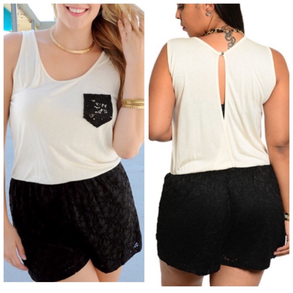LAST ONE💥GARDENIA black& white romper - Picture 1 of 7
